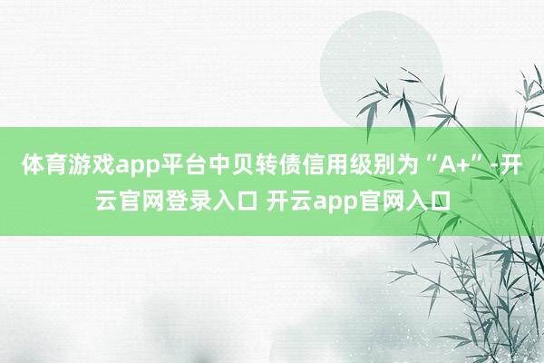 体育游戏app平台中贝转债信用级别为“A+”-开云官网登录入口 开云app官网入口